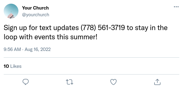 Tweeting about your Herald church texting phone number